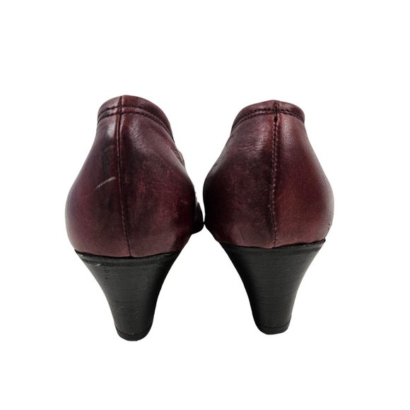 Bravo Creations Shoes Womens EU 37 Brown Leather Kilted Fringe Block Heel Loafer - Picture 5 of 10